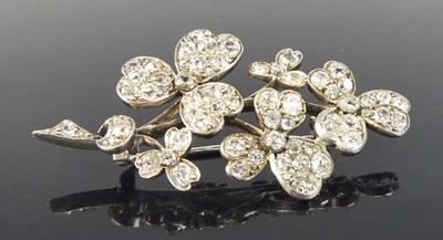 Lot 2189 - A white metal diamond shamrock style spray...