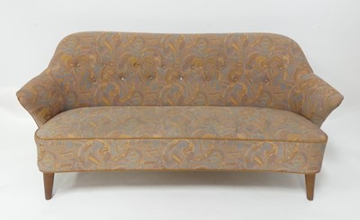 Lot 776 - A 1960s Danish teak framed three-seater sofa,...