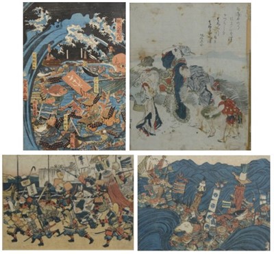 Lot 2375 - Four Ukiyo-e Japanese woodblock prints,...