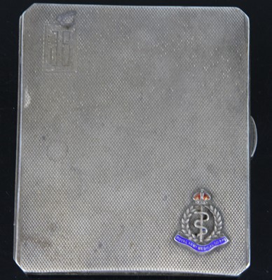 Lot 217 - A George VI silver pocket cigarette case, the...