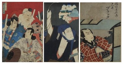 Lot 2376 - Toyohara Kunichika (1835-1900) - three Ukiyo-e...