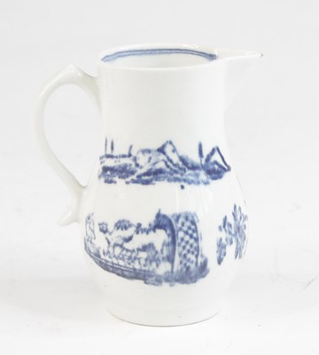 Lot 2038 - A Lowestoft porcelain sparrowbeak cream jug,...