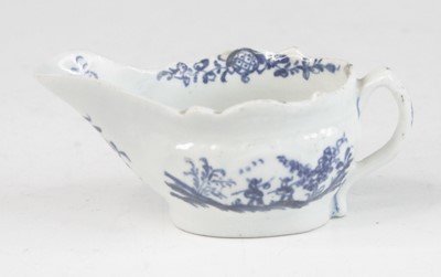 Lot 2037 - A Lowestoft blue and white porcelain butter...