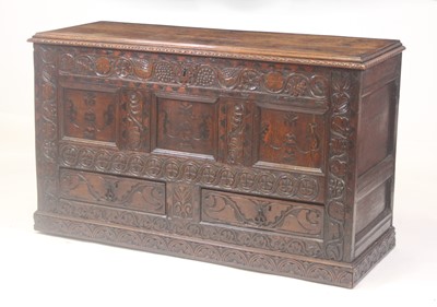 Lot 2503 - An antique oak mule chest, circa 1700 and...