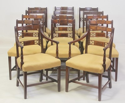 Lot 2523 - A set of eight late Georgian mahogany barback...