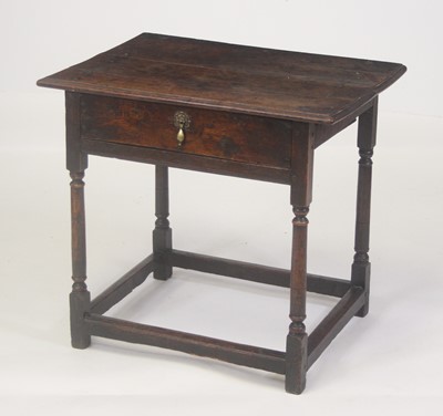 Lot 2472 - A circa 1700 joined oak side table, having...