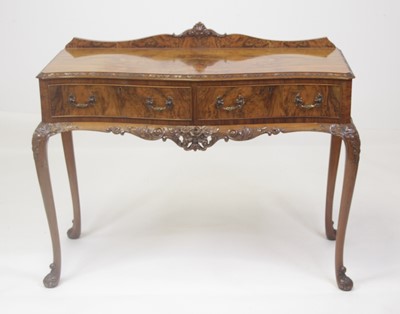 Lot 2468 - A walnut and figured walnut canteen table, mid-...