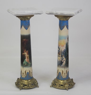 Lot 2518 - A pair of gilt and enamelled metal marble...