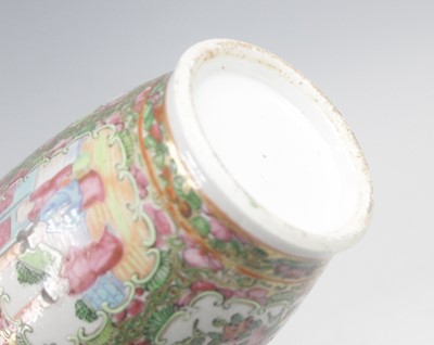 Lot 2369 - A pair of Chinese Canton porcelain vases, 19th...