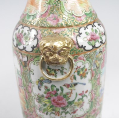 Lot 2369 - A pair of Chinese Canton porcelain vases, 19th...