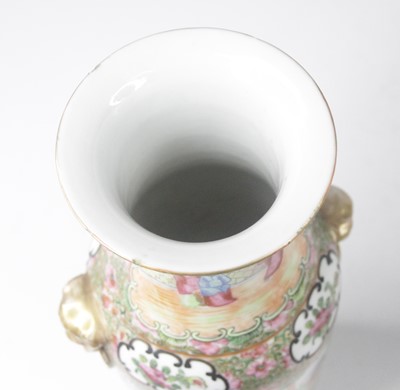 Lot 2369 - A pair of Chinese Canton porcelain vases, 19th...
