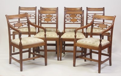 Lot 2465 - A set of eight 19th century fruitwood dining...