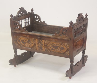 Lot 2466 - A 19th century continental oak, walnut and...