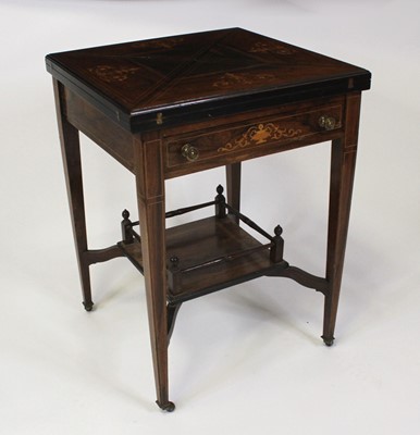 Lot 2485 - An Edwardian rosewood marquetry inlaid...