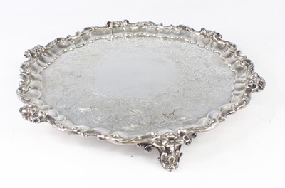 Lot 2100 - A Victorian silver salver, of shaped circular...