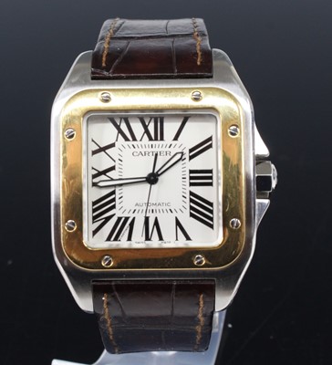 Lot 2269 - A gent's stainless steel and gold Cartier...