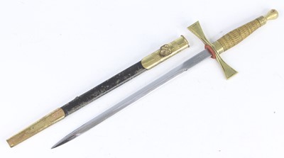 Lot 148 - A Masonic ceremonial dagger, the 23.5cm blade...