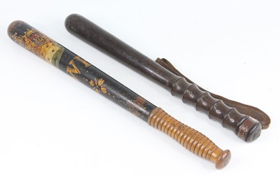 Lot 288 - A Victorian turned wooden truncheon,...