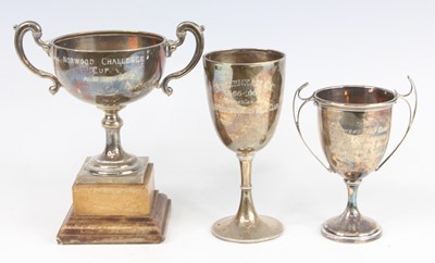 Lot 387 - A Victorian silver trophy goblet with...