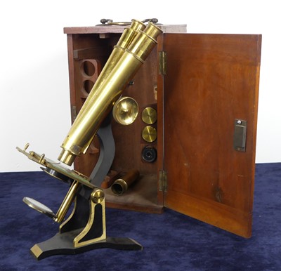 Lot 2337 - A late Victorian lacquered brass binocular...