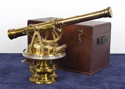 Lot 2328 - A Victorian lacquered brass theodolite by Cary...