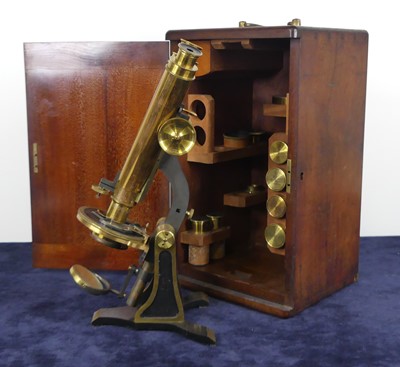 Lot 2336 - A mid-Victorian lacquered brass binocular...