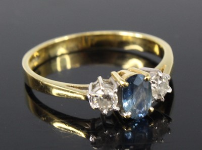 Lot 2166 - An 18ct yellow and white gold, sapphire and...