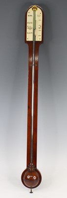 Lot 2435 - A Victorian mahogany stick barometer, the...