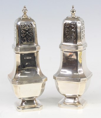 Lot 2126 - A well-matched pair of silver pedestal...