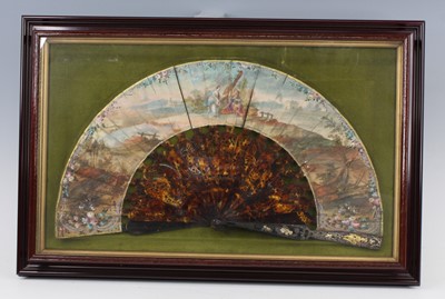 Lot 2300 - A late 19th century tortoiseshell and painted...