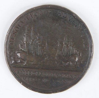 Lot 327 - A 1772 Resolution and Adventure Medal, struck...