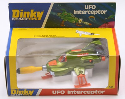 Lot 1058 - Dinky Toys No. 351 UFO Interceptor, green body...