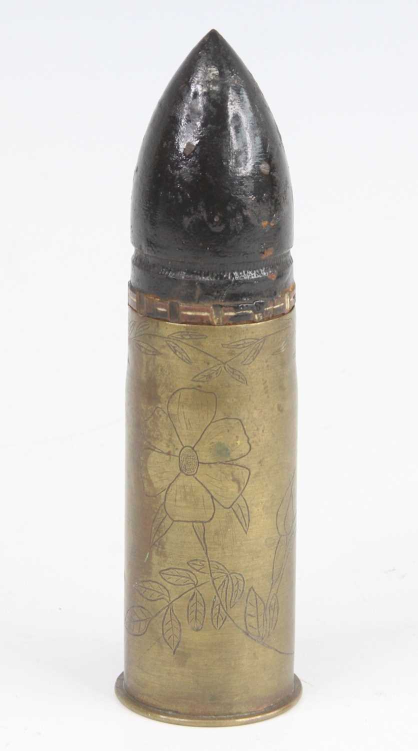 Lot 235 - A WW I French pom pom shell, the base marked...