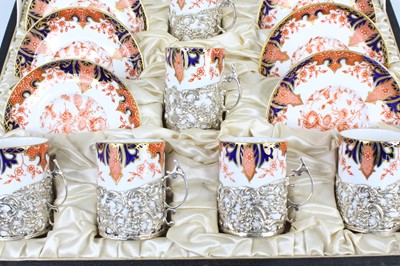 Lot 2034 - A cased set of six Edwardian Royal Crown derby...