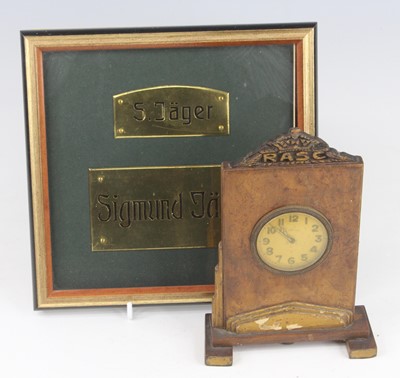 Lot 4 - A WW II period mantel clock, the circular dial...