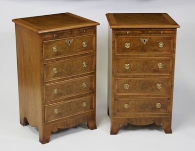 Lot 2530 - A pair of walnut and figured walnut four...