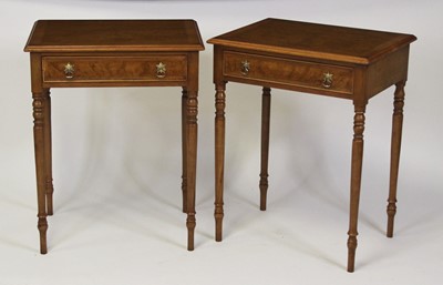 Lot 2478 - A pair of walnut and figured walnut side...