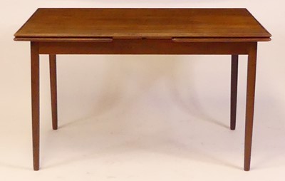 Lot 805 - A 1960s Danish teak draw-leaf dining table,...