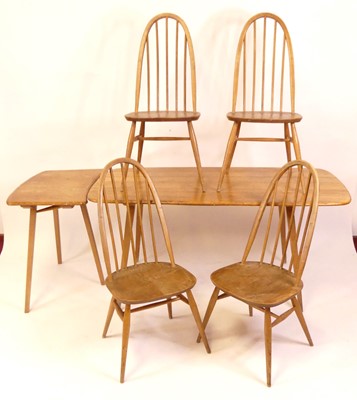 Lot 798 - A 1960s Ercol blond elm dining suite,...