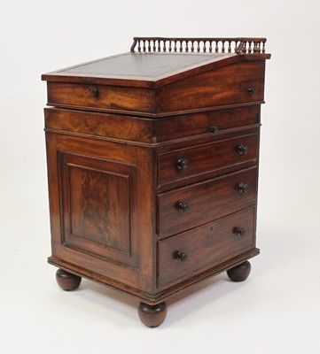 Lot 2499 - A George IV mahogany campaign type davenport,...