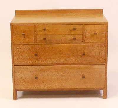 Lot 773 - A Heal's 1930s limed oak ledge back chest,...