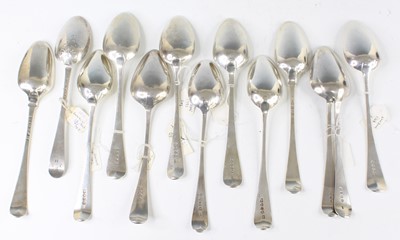 Lot 2060 - A George II silver tablespoon, in the...