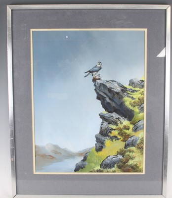 Lot 464 - David Ord Kerr, (b.1951), Hawk and prey on a...