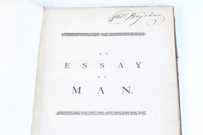 Lot 2002 - Pope, Alexander: An Essay on Man, Being the...