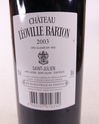 Lot 1027 - Chateau Leoville Barton 2003 Saint Julien, one...