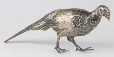 Lot 2117 - An early 20th century Hanau silver pheasant...