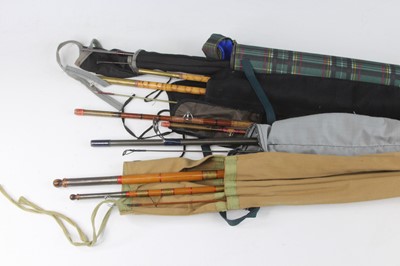 Lot 448 - A collection of fishing rods to include Stead...