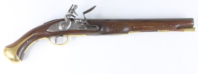 Lot 328 - An early 19th century flintlock holster pistol,...