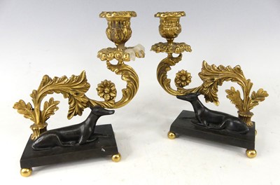 Lot 2348 - A pair of Regency bronze and gilt bronze...