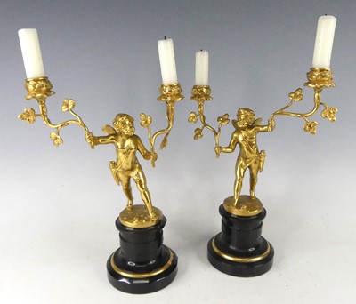 Lot 2349 - A pair of French circa 1900 gilt bronze...